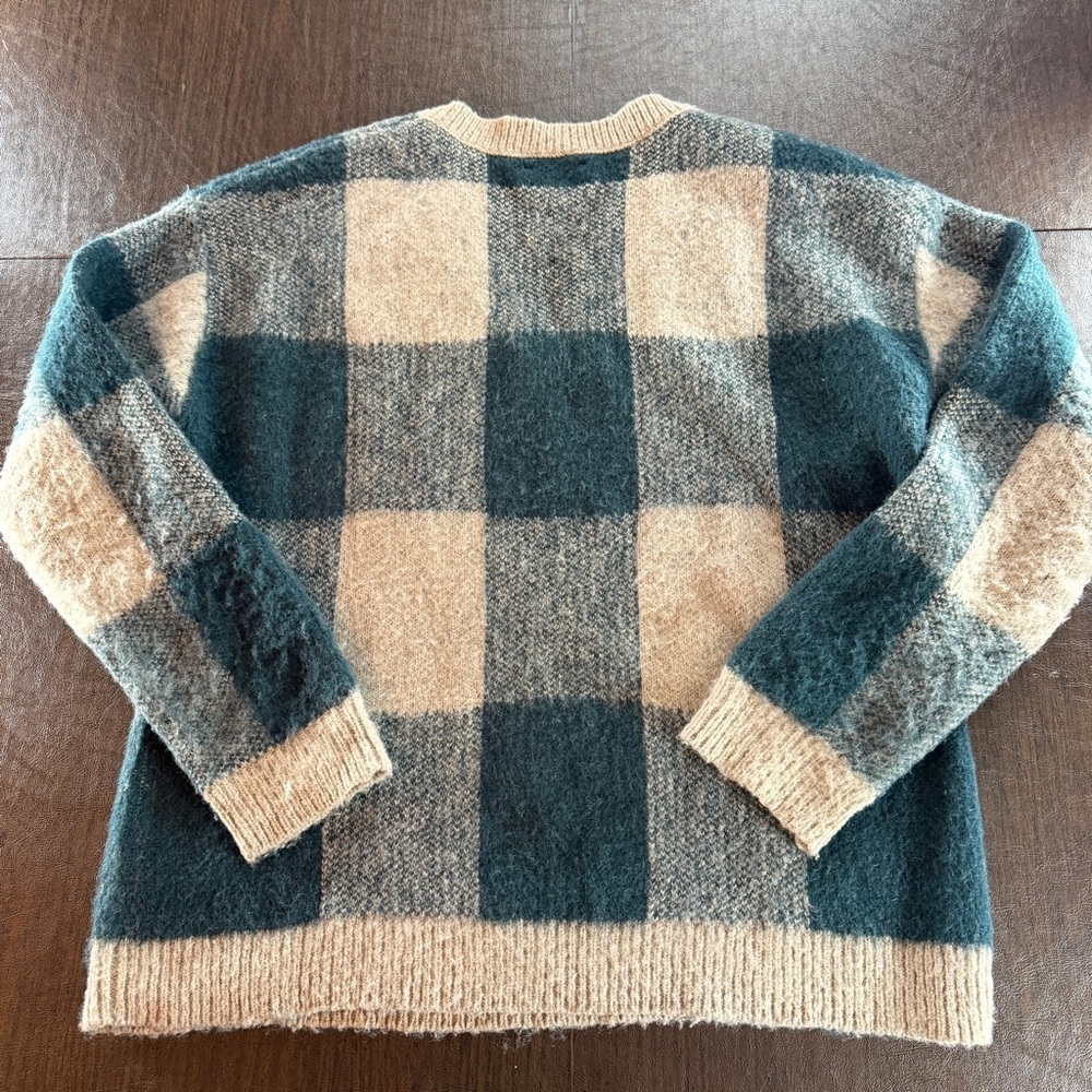 Lucky Brand Knit Sweater in Green and Cream Sz M - Picture 6 of 6